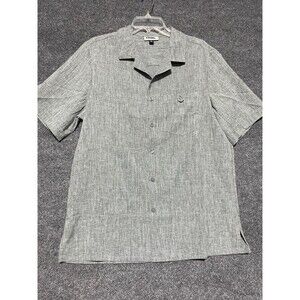 Cintas Work Shirt Men's M Gray Button Down Short Sleeve
